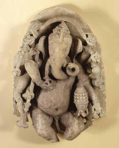 Ganapati Figürü, Chandella Hanedanlığı (kumtaşı) by Indian School