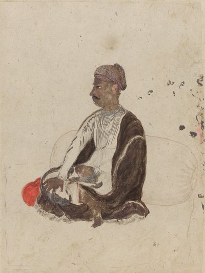 oturan adam figürü by Indian School