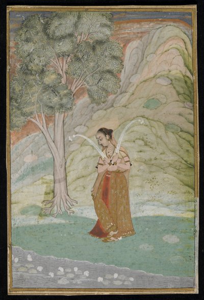 Gauri Ragini, Elyazması folyosu, 18. yüzyılın sonları by Indian School