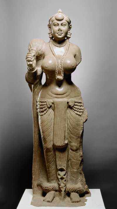Uçan Çırpıcılı Tanrıça, Didarganj Patna kültürü, MÖ 300 (cilalı kumtaşı) by Indian School