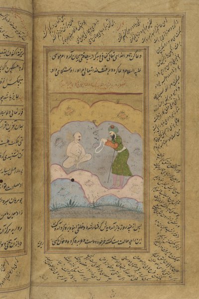 Gülistan Sadi el yazması (kağıt üzerine mürekkep, opak suluboya ve altın) by Indian School