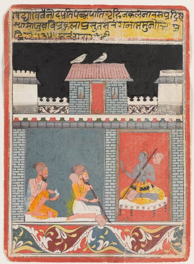 Krishna ve İki Yogi by Indian School
