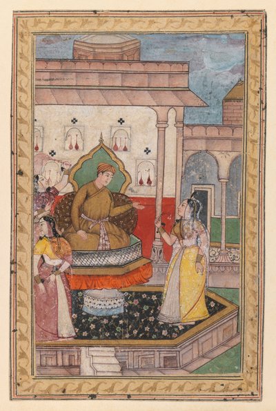 Minyatür Tablo, Mahkeme Sahnesi, 16. yüzyıl sonu (kağıt üzerinde opak klozet) by Indian School