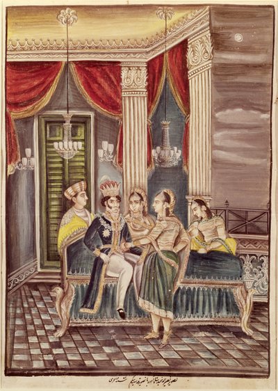 Nasir Ud-Din Haidar (1827-1873) Oudh Kralı sarayında, 1845 by Indian School
