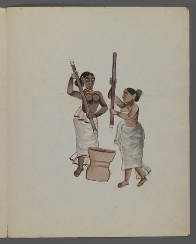 Hintlileri farklı mesleklerden gösteren dokuz resimden biri (kağıt üzerinde wc) by Indian School