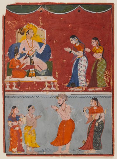 Tanımlanamayan bir Seriden Sayfa, c.1650 (kağıt üzerinde opak wc) by Indian School