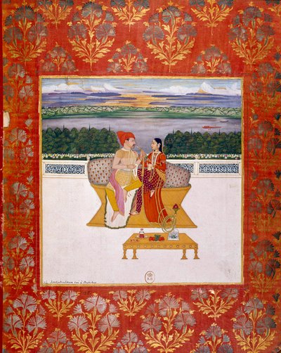 Prens Sudjakoulikan bir bayanla. Lucknow okulundan Hint minyatürü. 1760 Paris, B.N. by Indian School