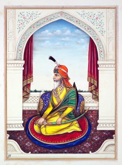 Rajah Chattar Singh, The Kingdom of the Punjab, its Rulers and Chiefs, cilt I, kimliği belirsiz bir Hintli sanatçının 27 suluboya çalışması, c.1840 (kağıt üzerinde wc) by Indian School