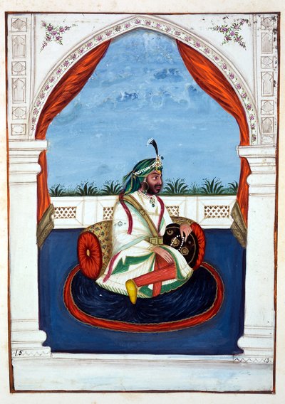 Rajah Lal Singh, The Kingdom of the Punjab, its Rulers and Chiefs, cilt I, kimliği belirsiz bir Hintli sanatçının 27 suluboya çalışması, c.1840 (kağıt üzerinde wc) by Indian School