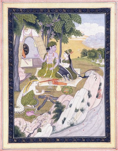 Lakshman ile Rama ve Sita, c. 1800 by Indian School