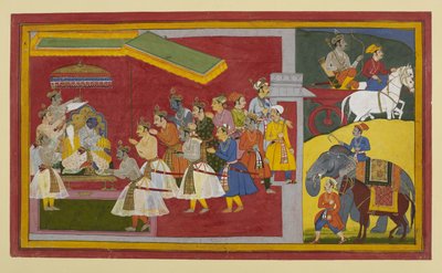 Rāma, altın saltanatı Rām-rājya başlarken müttefiklerine veda ediyor by Indian School