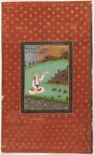 Aziz Şems-i Tebriz, 1875-1900 (kağıt üzerinde opak wc & gold) by Indian School