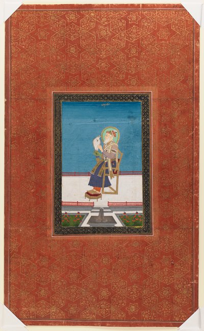 Şahinli Şah Cihan, 1875-1900 (kağıt üzerinde opak wc ve altın) by Indian School
