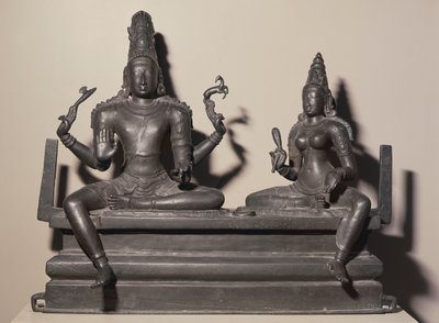 Shiva ve Parvati, Chola Hanedanlığı, c.846 (bronz) by Indian School