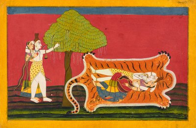 Shiva ve Parvati, folyodan bir Rasamanjari, c.1710 by Indian School