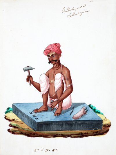 Taş ustası (kağıt üzerinde wc) by Indian School
