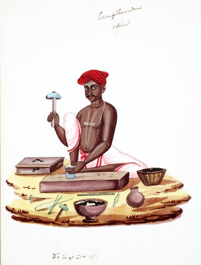 Taş ustası (kağıt üzerinde wc) by Indian School