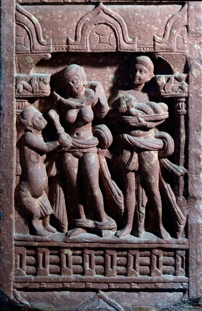 Sundari tuvalet (kumtaşı heykel) by Indian School