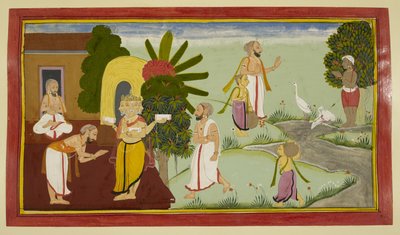 Valmiki meditasyon yapar ve Brahma onun önünde belirir by Indian School