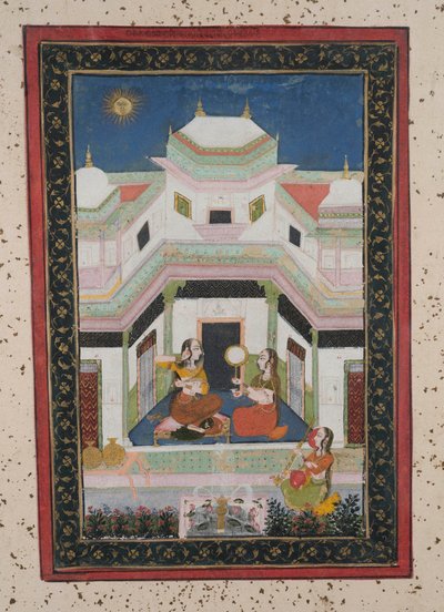 Vilaval Ragini, c.1790 (kağıt üzerine guaj, altın işlemeli) by Indian School