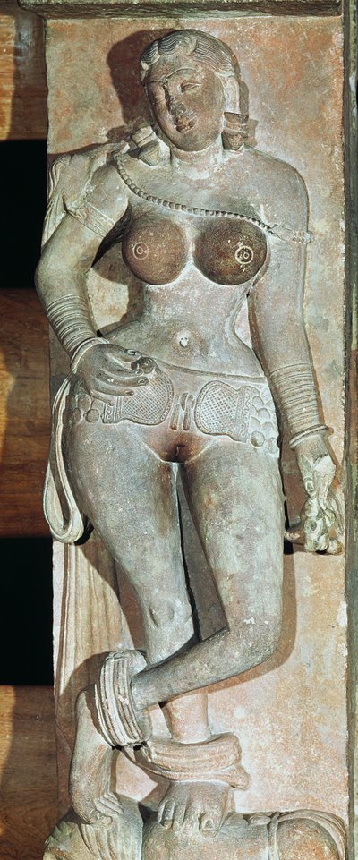 Yakshini, bir Budist kapısından. Mathura, Uttar Pradesh, Kuşan Dönemi (MS 30-241) by Indian School