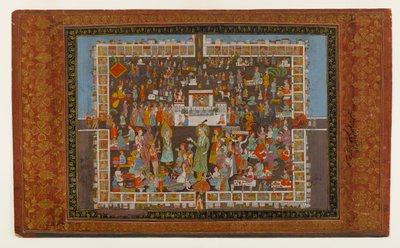 Yusuf ve Zulaykha, 1875-1900 (kağıt üzerinde opak wc ve altın) by Indian School