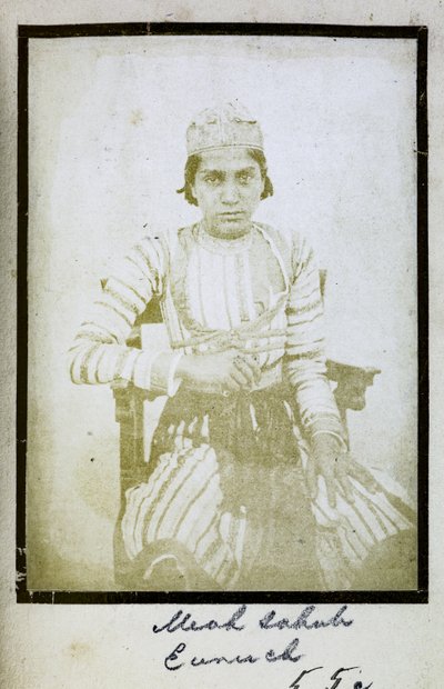 [Portre] Meah Sahub, Hadım, c.1856-57 (s/b fotoğraf) by Indian photographer