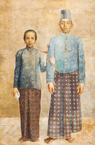 Cava Asilzadesi ve Karısının Portresi, 1837 dolayları (tuval üzerine yağlı boya) by Indonesian School