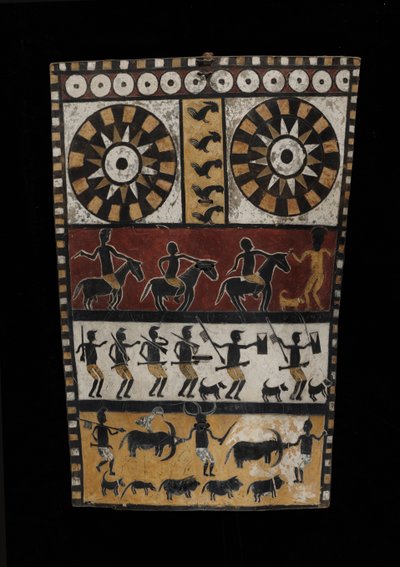 Kalkan (balulang), 19. yüzyılın sonlarında (manda derisi, pigment ve ahşap) by Indonesian School