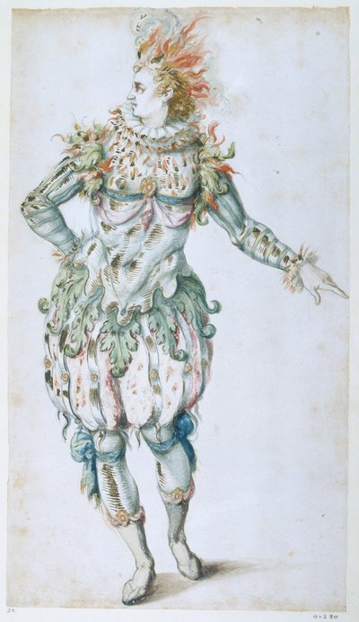 A Star Masquer (kağıt üzerine sulu boya) by Inigo Jones