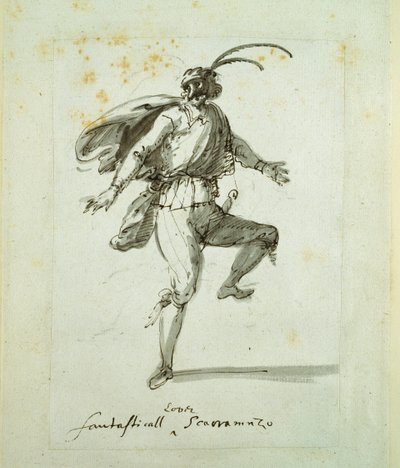 Fantastik bir küstah aşık (kağıt üzerinde kalem ve mürekkep) by Inigo Jones