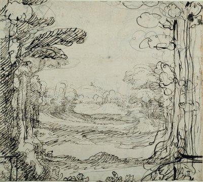 Bir orman (kağıt üzerinde kalem ve mürekkep) by Inigo Jones