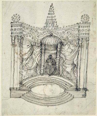 Taht (kağıt üzerinde kalem ve mürekkep) by Inigo Jones