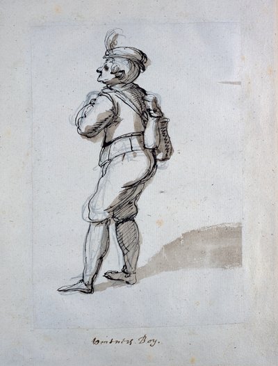 Bir şarap tüccarı çocuğu (kağıt üzerinde kalem ve mürekkep) by Inigo Jones