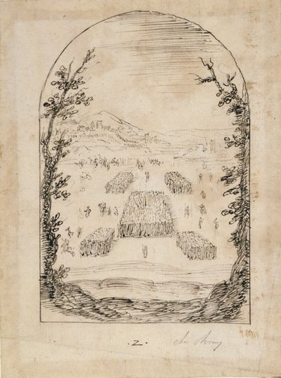 Bir ordu (kağıt üzerinde kalem ve mürekkep) by Inigo Jones