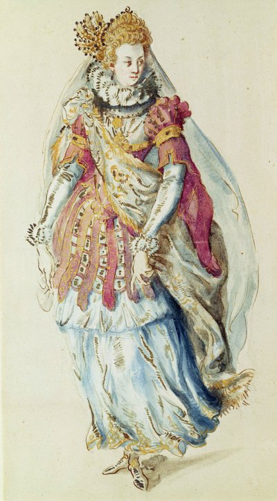 Lady Masquer için kostüm tasarımı by Inigo Jones