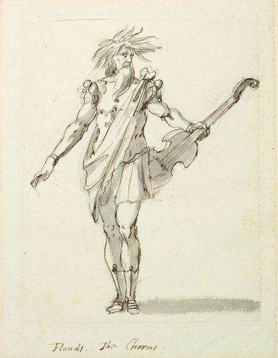 Seller: Koro, c.1631 (kağıt üzerine kalem ve mürekkep) by Inigo Jones