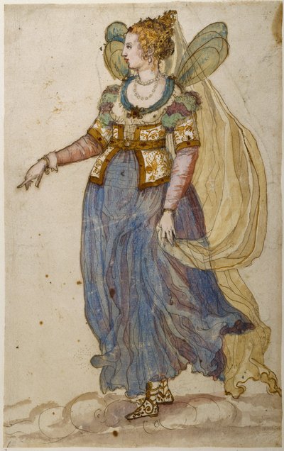 Bayan maskeli (kağıt üzerine sulu boya) by Inigo Jones
