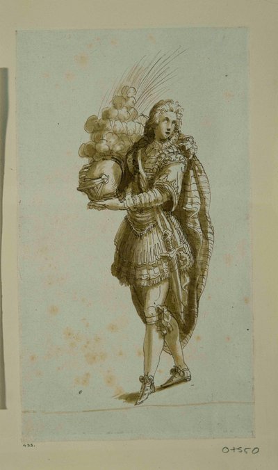 Kask içeren sayfa (kağıt üzerinde kalem ve mürekkep) by Inigo Jones