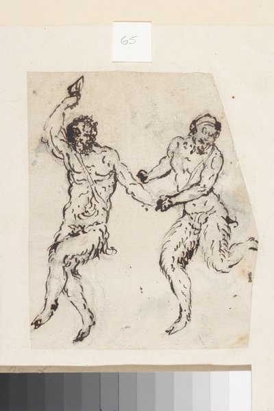 Satirler (kağıt üzerine kalem ve kahverengi mürekkep) by Inigo Jones