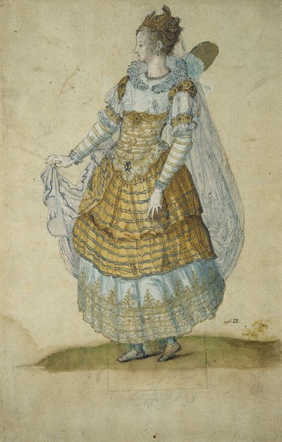 Kanatlı maske (kağıt üzerine sulu boya) by Inigo Jones