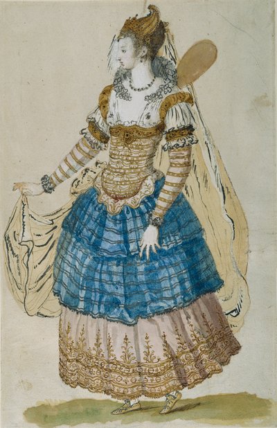 Kanatlı maske (kağıt üzerine sulu boya) by Inigo Jones