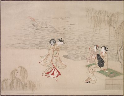 Sahildeki Güzeller, c. 1765-1792. by Ippitsusai Bunchō