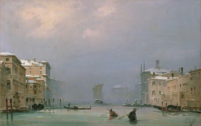 Karlı ve Buzlu Büyük Kanal, 1849 by Ippolito Caffi