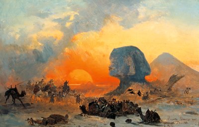 Çölde Simoun rüzgarı by Ippolito Caffi