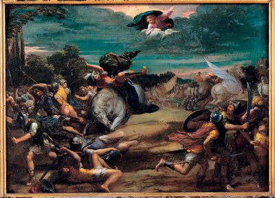 Şam Yolunda Dönüşüm (Saint Paul) - Tablo Ippolito Scarsellino (Scarsella) (1551-1620), Ahşap üzerine yağlı boya 1590-1595 (39x55 cm) - Musei Capitolini, Roma by Ippolito Scarcella