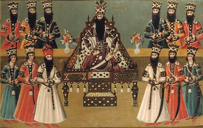 Fath "Ali Şah ve yakın saray adamları, c.1815 by Iranian School