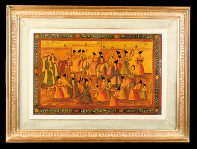 Bir çift boyalı panelden biri, Qajar Iran, 1850-75 by Iranian School