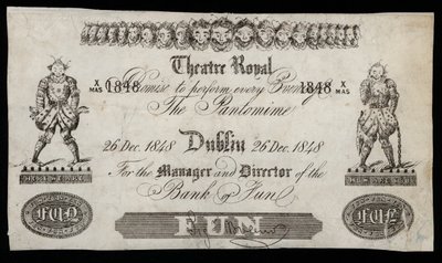 İrlanda Bankası banknotuna dayanan Theatre Royal, Dublin