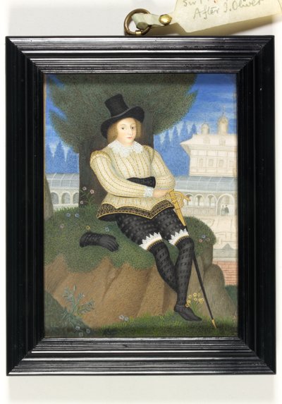 Geleneksel olarak Sir Philip Sydney olarak tanımlanan bir Beyefendi (parşömen üzerine suluboya) by Isaac (after) Oliver